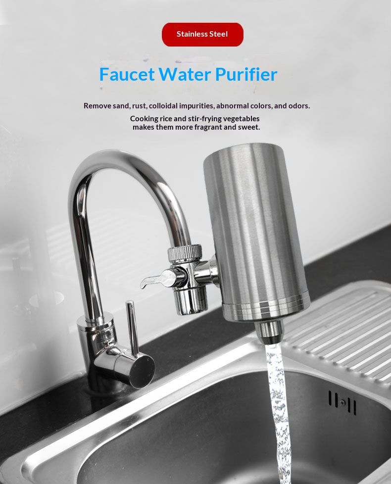 Tap Water Purifier Ceramic Filter Core Water Purifier Accessories Home Kitchen Filter Stainless Steel Faucet Water Purifier