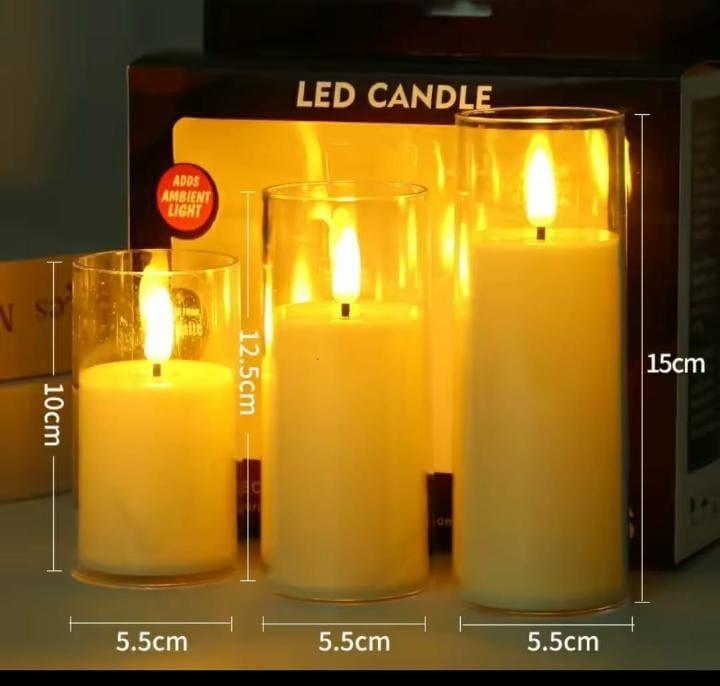 💥3 in 1 Flameless Led Candle with Yellow Flame💫