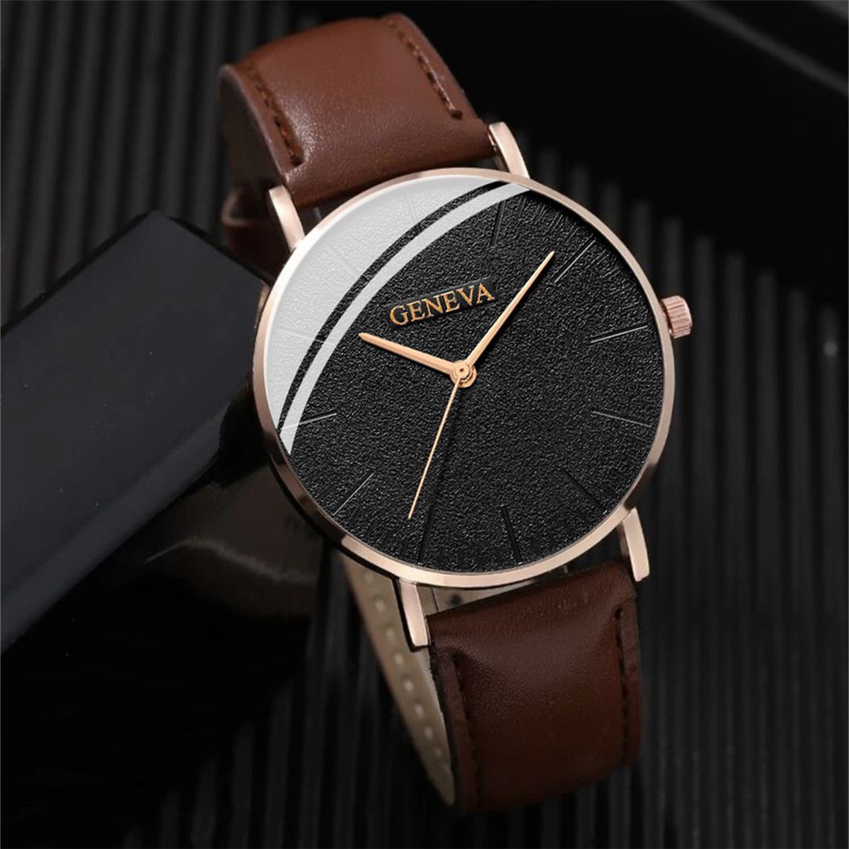 2026 New Fashionable Casual Men's Sports Style Watch Set Personalized Trendy Quartz Watch One Piece Hair Collection