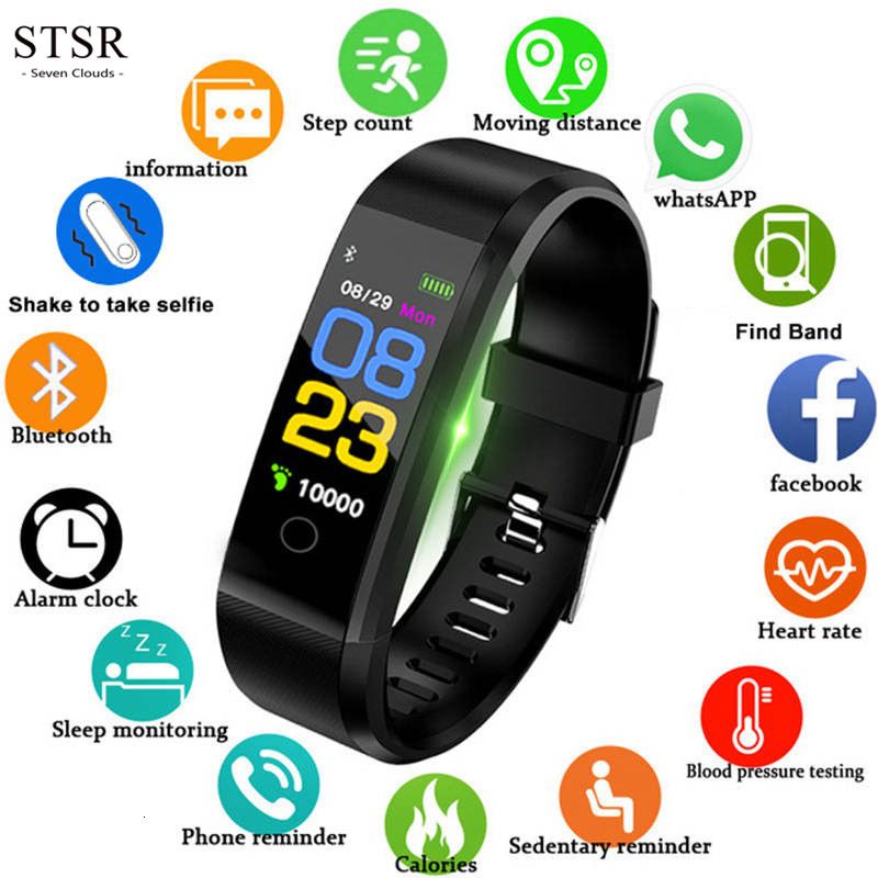 FBMNew Smart Watch Sports Bluetooth Bracelet Heart Rate Monitor Fitness Tracker Smart Bracelet black one size