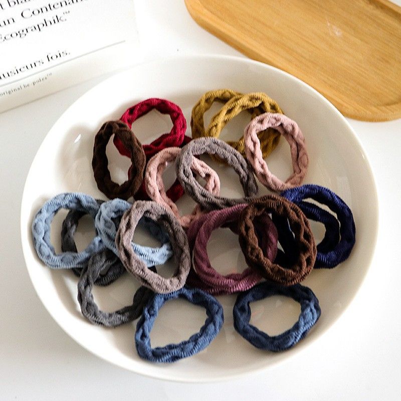 20 PCS/Set New Hair Accessories 20 Rubber Bands Women's High Elasticity Hair Tie simple Headband Wave Style Colorful Mix Headdress Colorful Mix A Set of 20 Pcs