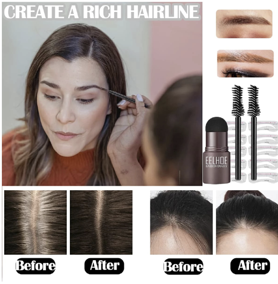 Eye Brow One Step Eyebrow Stamp Shaping Kit Set Gel Stamp Makeup Kit Magic Eyebrow Stencils Eyebrow Brushes Dark Brown One set