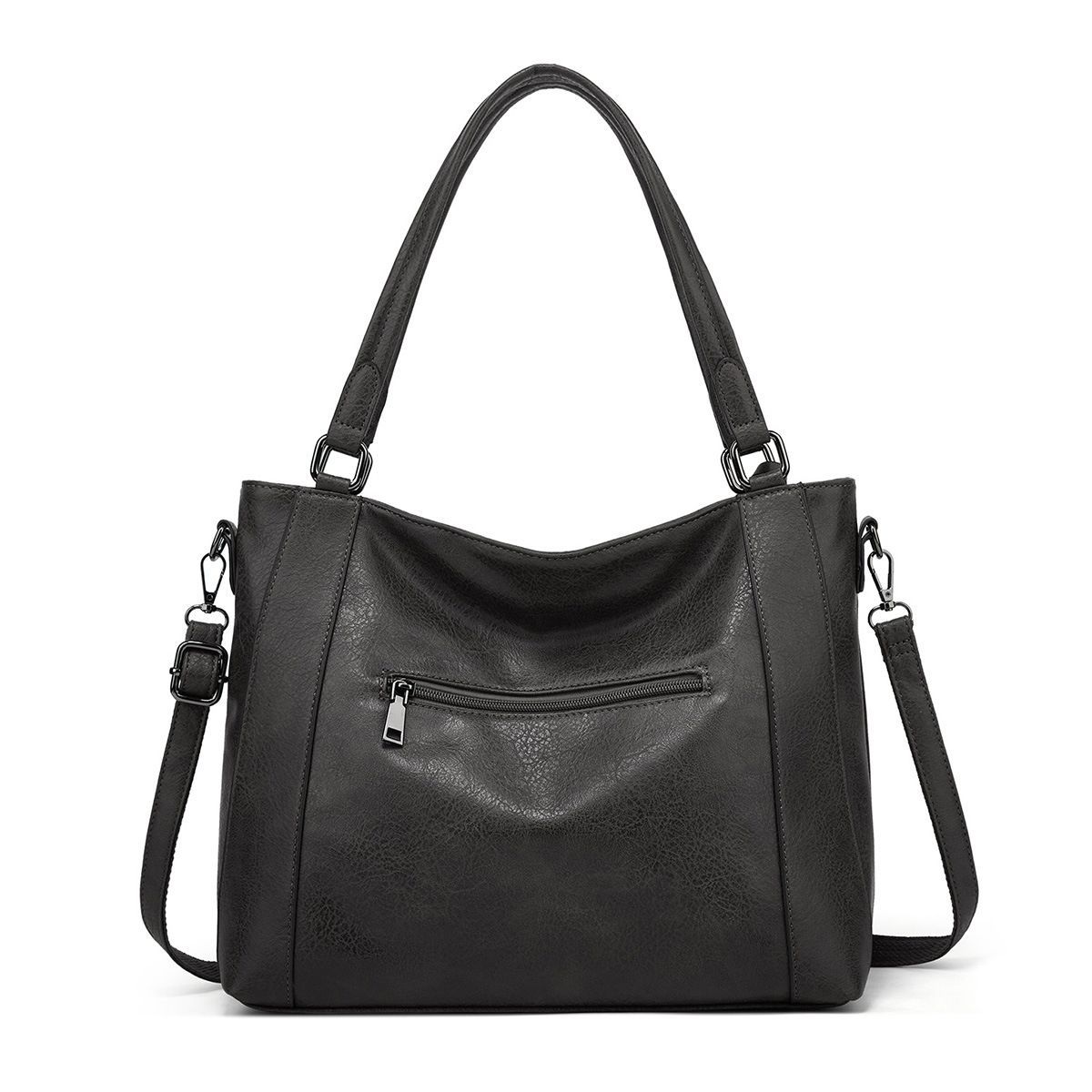 Handbag Large PU Leather Bag Hobo Tote Bag Women Shoulder Bag Tote Messenger and Wallet Set for Work Shopping Party Travel black Long