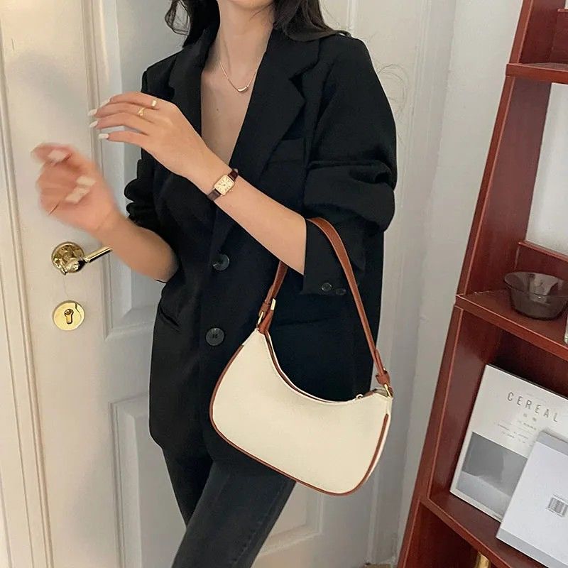 Shoulder Bags for Women, Cute Hobo Tote Handbag Mini Clutch Purse with Zipper Closure black as picture