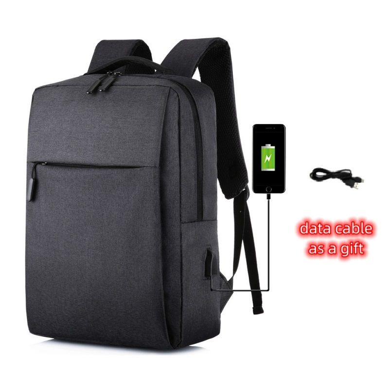 School Bag Backpack for Men Women School Bag Bookbag USB Laptop Bag Notebook Bag Travel Bag Anti-Theft Leisure Nylon Cloth Bags Black Medium