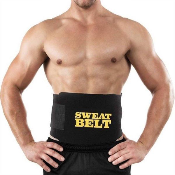 premium waist trainer&trimmer sweat belt for men&women fitness shapewear wrap tummy stomach weight loss fat burner slimming Black One Size