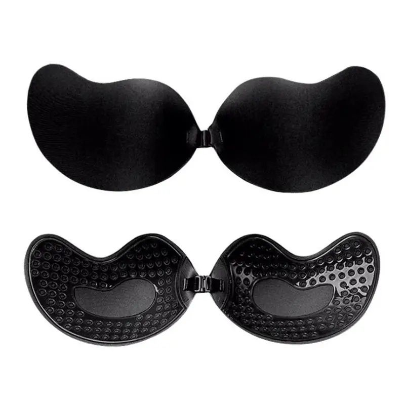 Invisible Stick-On Lift Bra, Strapless & Seamless Front Buckle Push Up Bra, Women's Lingerie & Underwear Accessories Black D