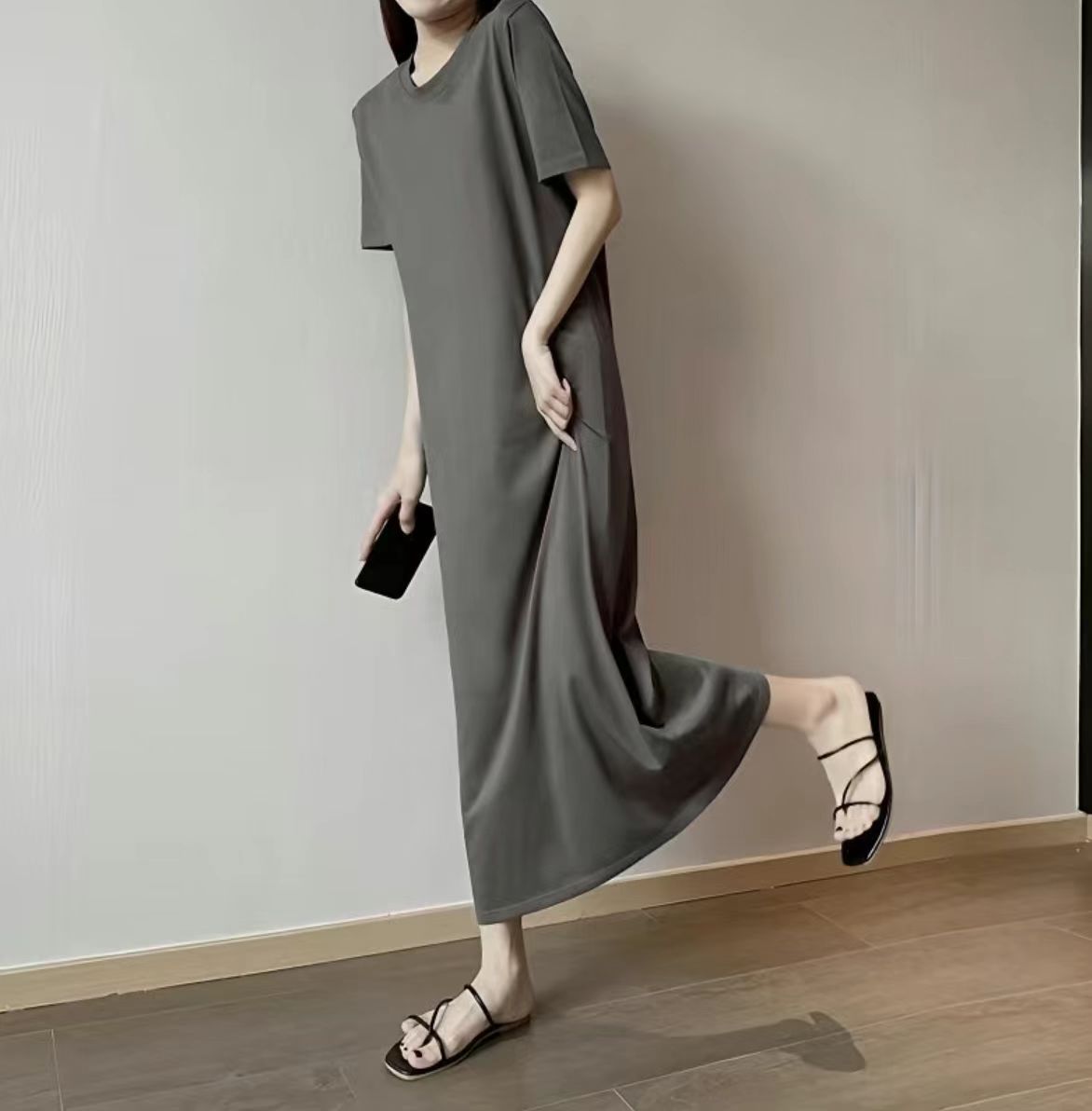 Summer Dresses for Women 2025 Sundresses Sleeveless Beach Swimsuit Cover Ups Spring Casual Loose Tank Tshirt Sun Dress Gray XL