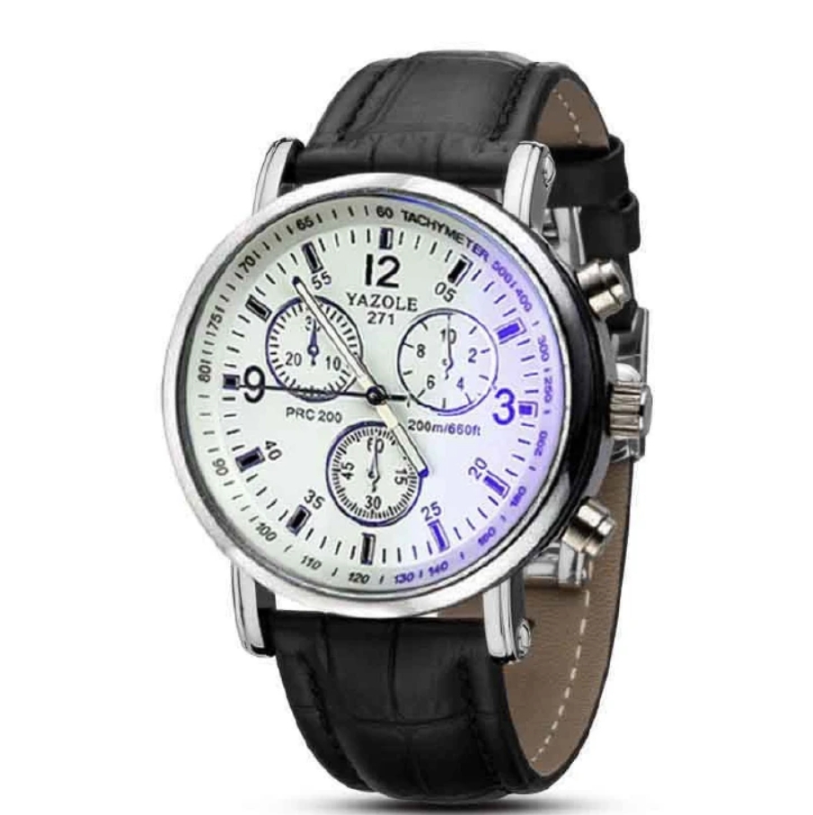 FBMMen Leather Watch Man Luxury Quartz Stainless Steel Wrist Watches Mens Wristwatch For Male Fashion Quartz Analog Valentine Gift White Black one size