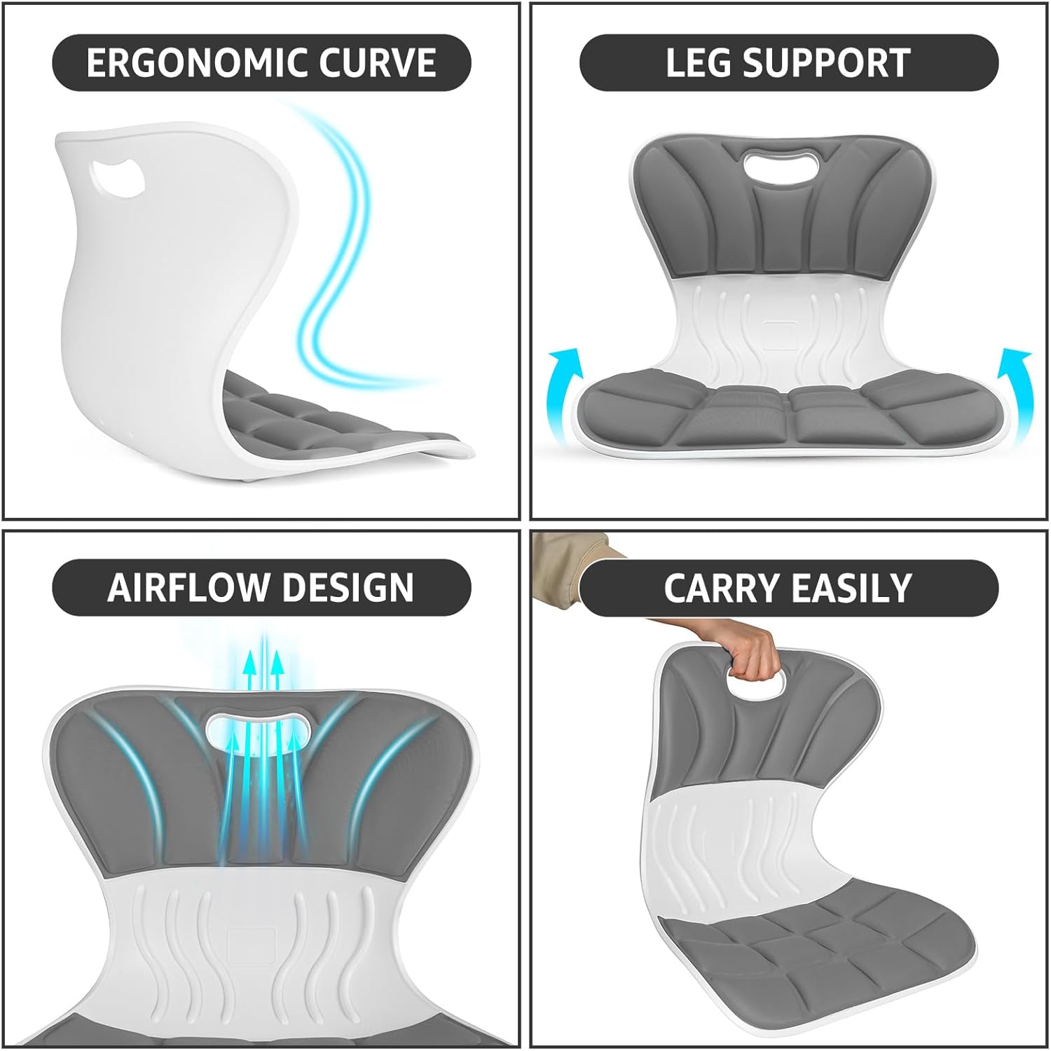 Seat Posture Corrector Orthopedic Sitting Support Cushion for Back Pain Relief and Spine Alignment Office Chair