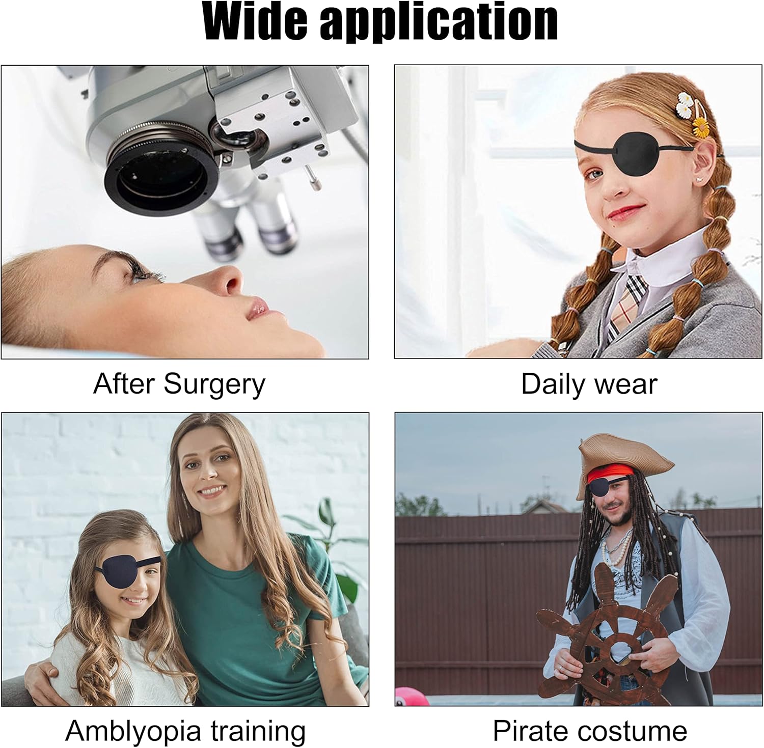 Eye Patch Soft Adjustable Eye Cover for Eye Protection Recovery and Light Blocking Comfortable Wear