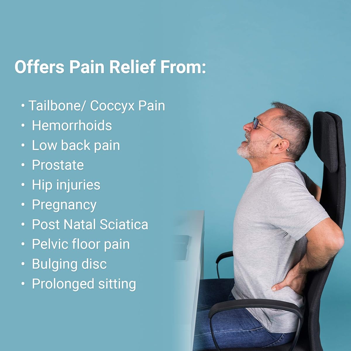 Donut Seat Cushion Orthopedic Ring Pillow for Hemorrhoids Tailbone Pain Relief Comfortable Sitting Support
