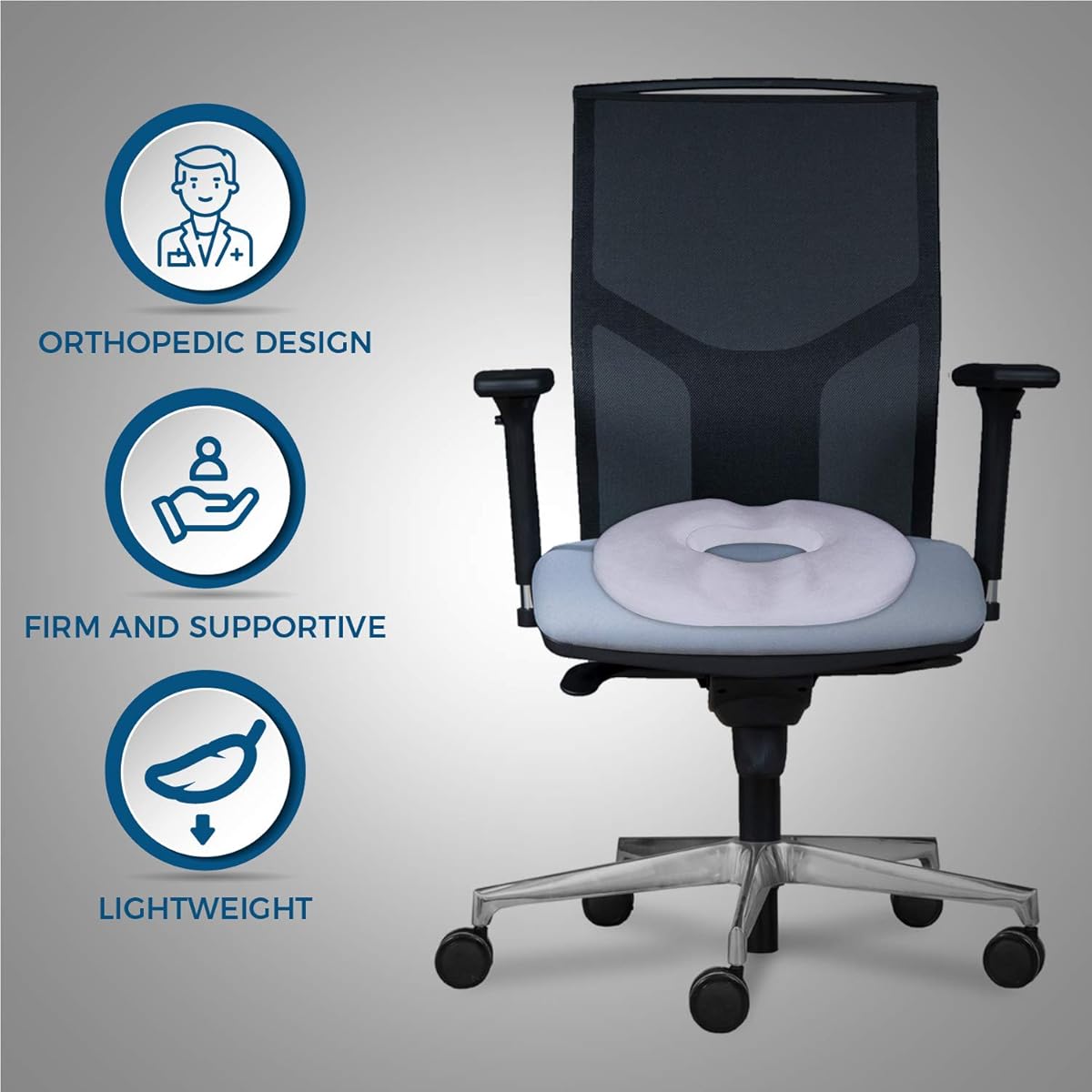 Donut Seat Cushion Orthopedic Ring Pillow for Hemorrhoids Tailbone Pain Relief Comfortable Sitting Support
