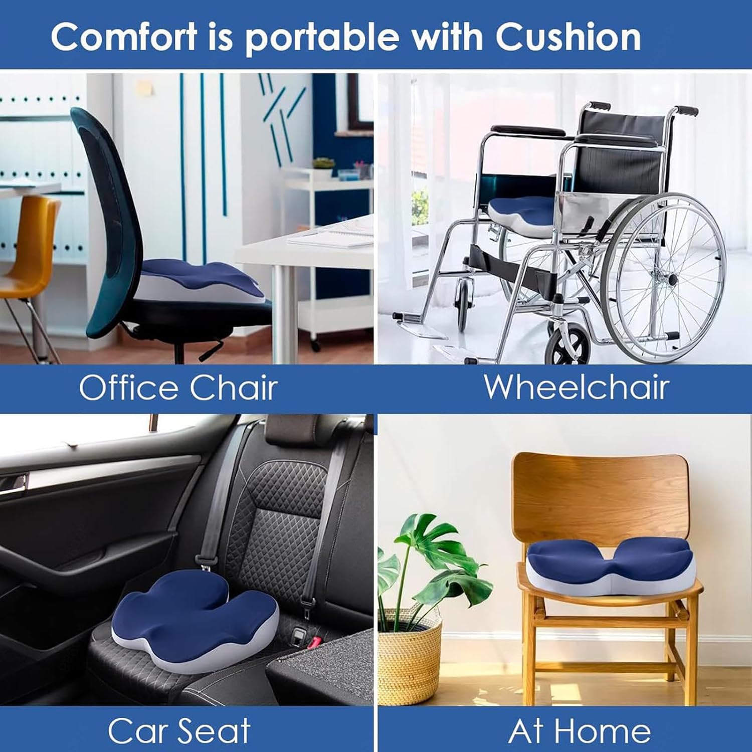 Premium Memory Foam Coccyx Cushion Seat Cushion for Tailbone Pain Relief Orthopedic Sitting Support