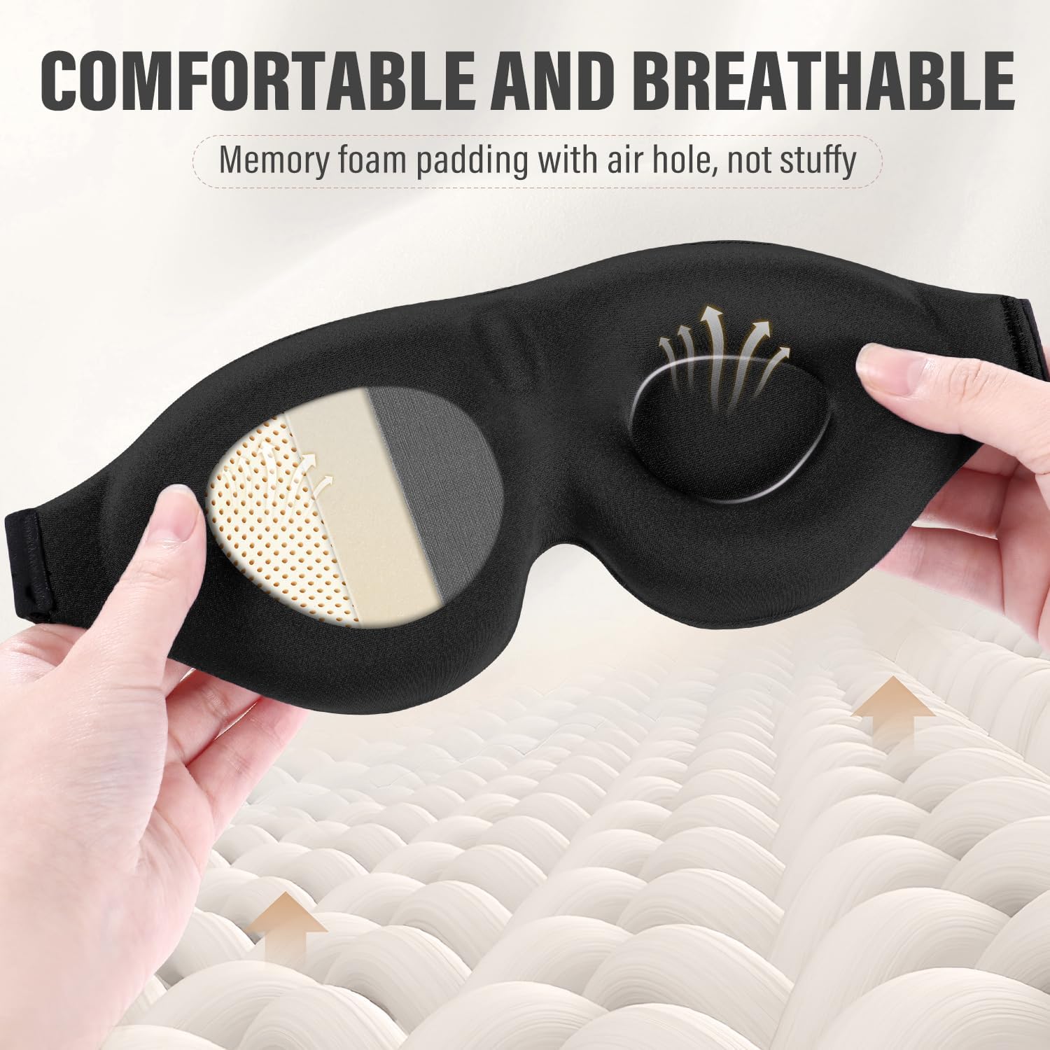 Sleeping Eye Mask Soft Light Blocking Sleep Mask Comfortable Adjustable Night Blindfold for Deep Sleep