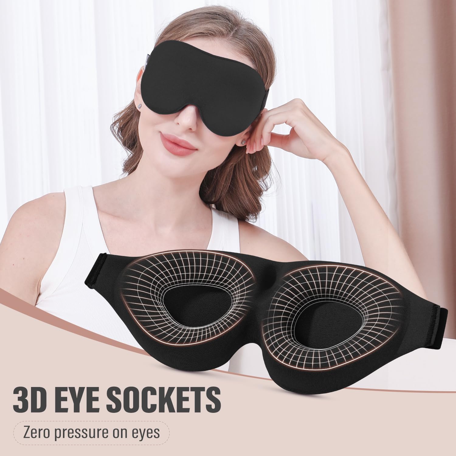Sleeping Eye Mask Soft Light Blocking Sleep Mask Comfortable Adjustable Night Blindfold for Deep Sleep
