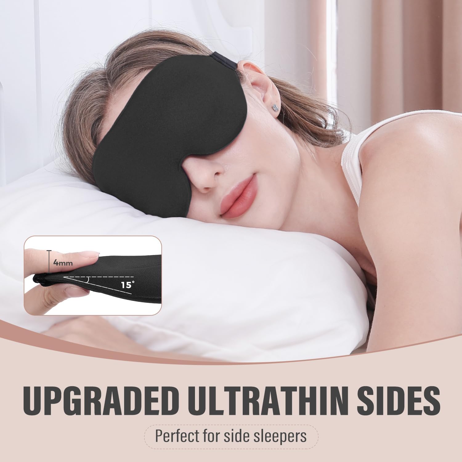 Sleeping Eye Mask Soft Light Blocking Sleep Mask Comfortable Adjustable Night Blindfold for Deep Sleep
