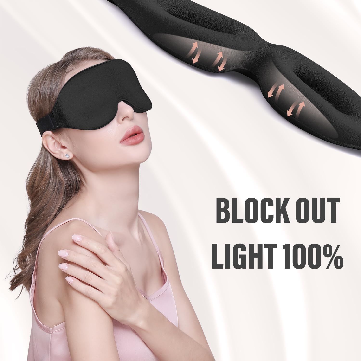 Sleeping Eye Mask Soft Light Blocking Sleep Mask Comfortable Adjustable Night Blindfold for Deep Sleep
