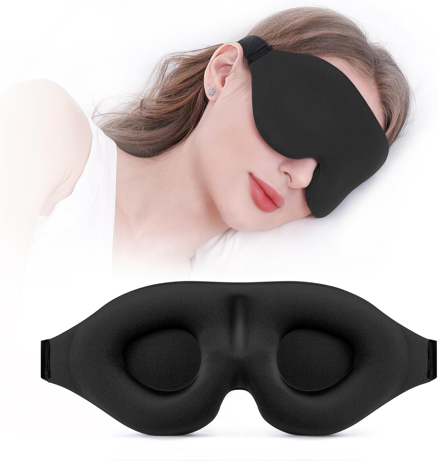 Sleeping Eye Mask Soft Light Blocking Sleep Mask Comfortable Adjustable Night Blindfold for Deep Sleep
