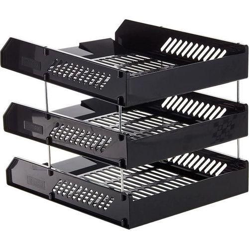 3 Tier Foldable Tray Desk Organizer File Tray, Office Files, Letter Tray, Magazine Holder Rack, Document Tray, for Home Study Room, Stationery