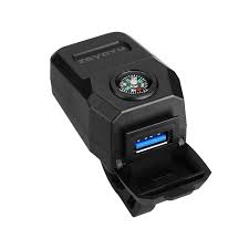 Motorcycle Handlebar USB Charger with Built-In Compass – 12V Water-Resistant Power Outlet for Bikes & Scooters