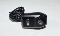 Motorcycle Handlebar USB Charger with Built-In Compass – 12V Water-Resistant Power Outlet for Bikes & Scooters