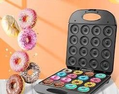 Sokany SK-08023 Electric Donut Maker - 16 Hole Mini Donut Machine, 1200W High Power, Non-Stick Coating