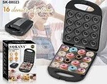 Sokany SK-08023 Electric Donut Maker - 16 Hole Mini Donut Machine, 1200W High Power, Non-Stick Coating