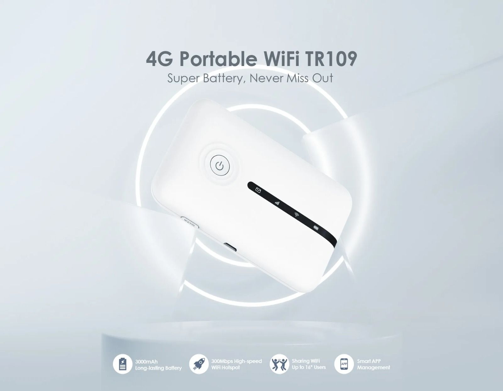 TECNO TR109 4G LTE MiFi Portable WiFi Router – 300Mbps High Speed Internet Hotspot, Connect 16 Devices, 3000mAh Battery, SIM Enabled Wireless Router for Home, Office & Travel Kenya