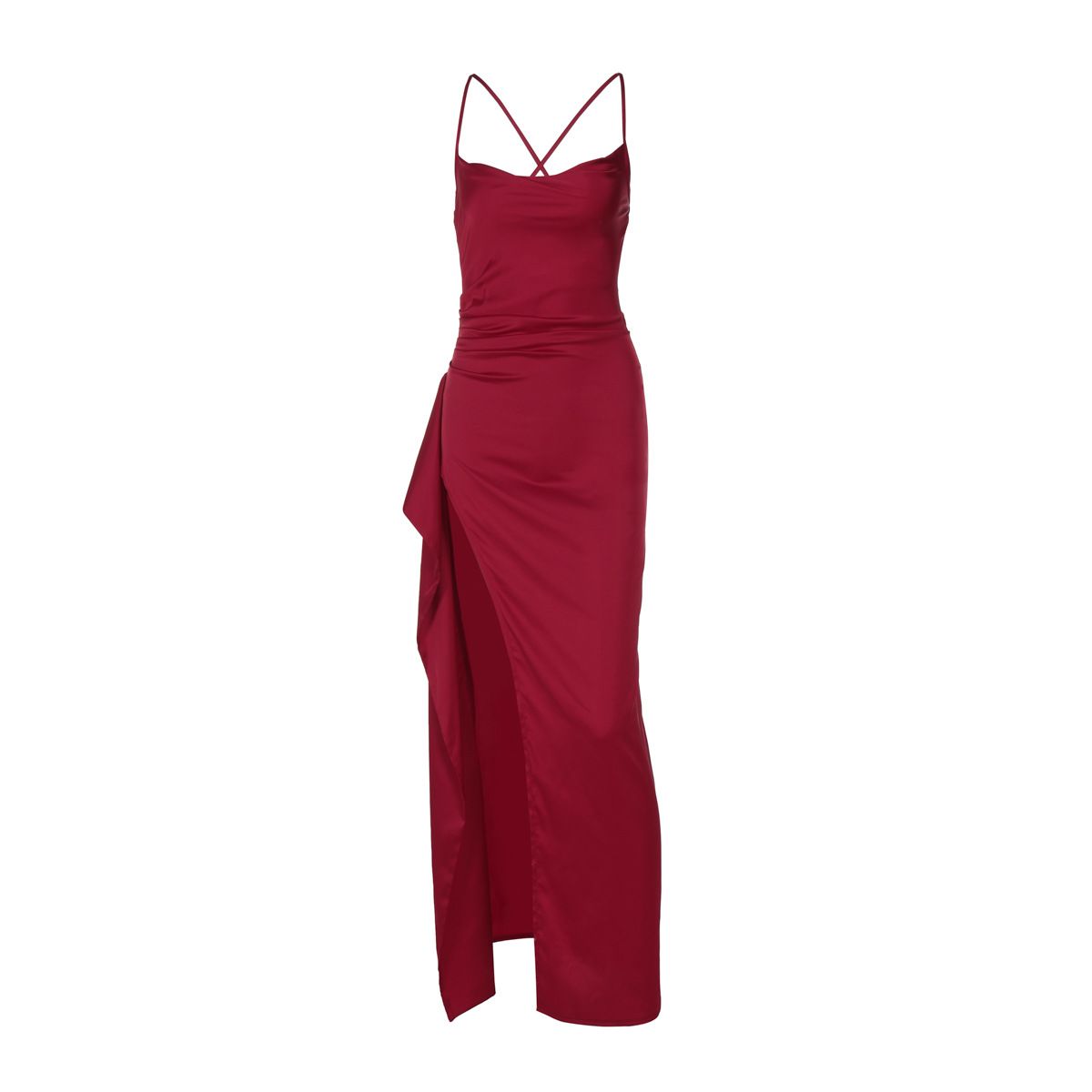 New women's dresses in summer are solid colors, sleeveless suspenders, slim and split long dresses, which are suitable for daily leisure commuting party dinner dresses.
