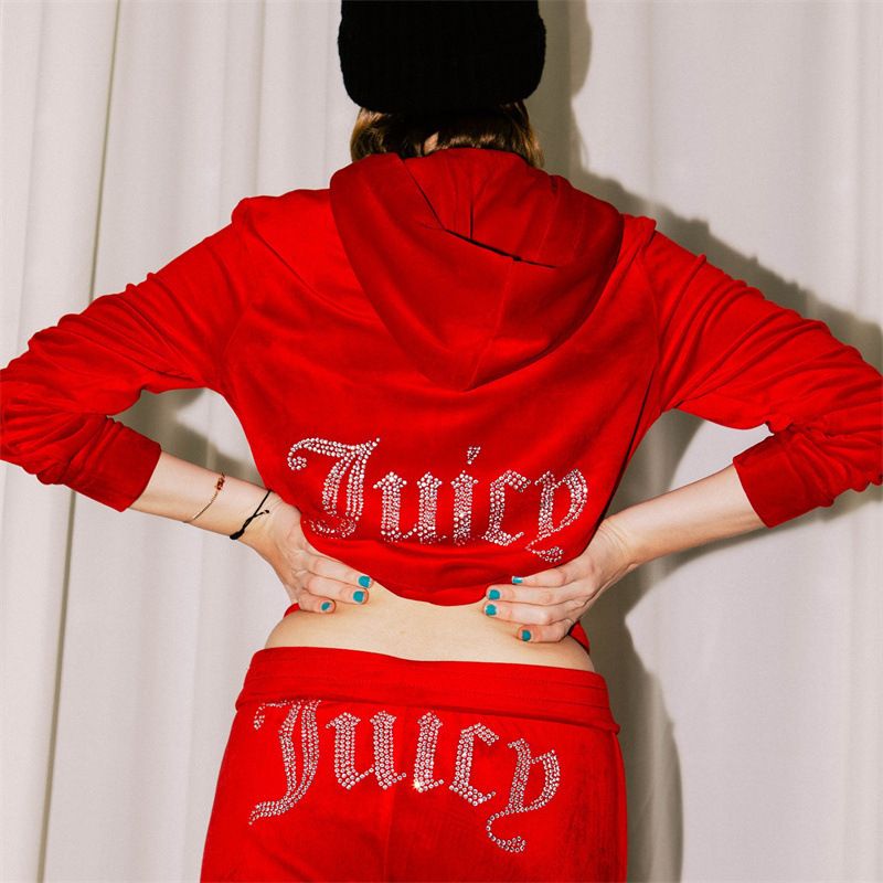 New women's two-piece fashion rhinestone gold velvet hooded zipper coat loose trousers sports casual suit is suitable for daily leisure commuting outdoor sports wear.