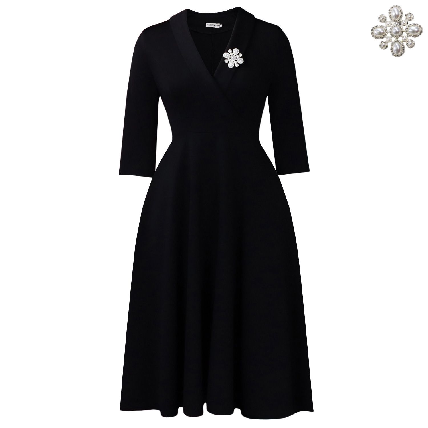 In summer, the new women's dress is solid color with sleeves, lapels, high waist and big skirt. The long dress is suitable for daily leisure and commuting office wear.