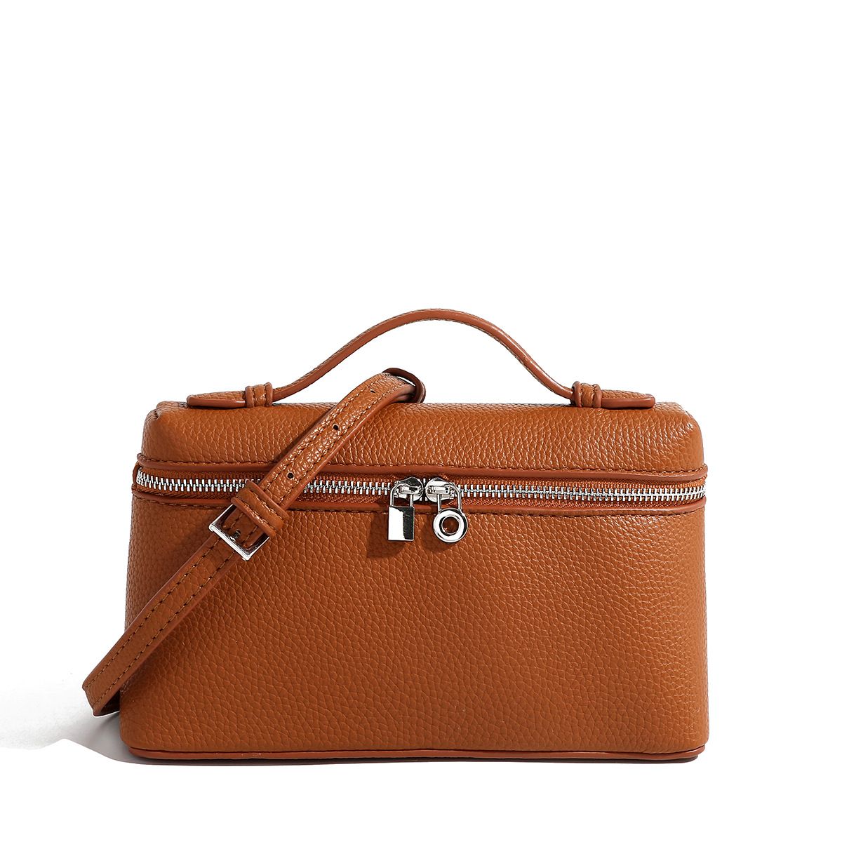 New handbag solid color simple portable box bag Joker shoulder messenger bag is suitable for daily leisure commuting party.