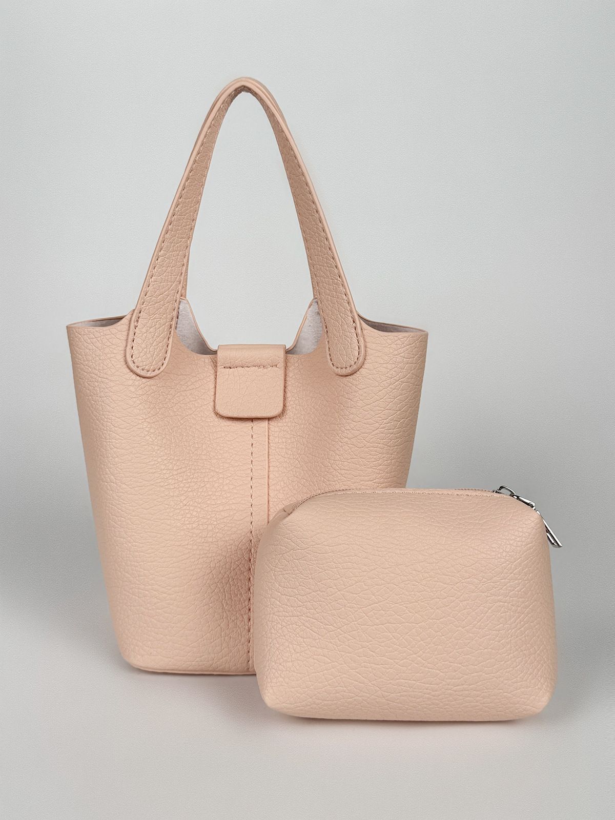 New handbag fashion solid color handbag Joker leisure bucket steamed stuffed bun mother bag is suitable for daily leisure commuting party.