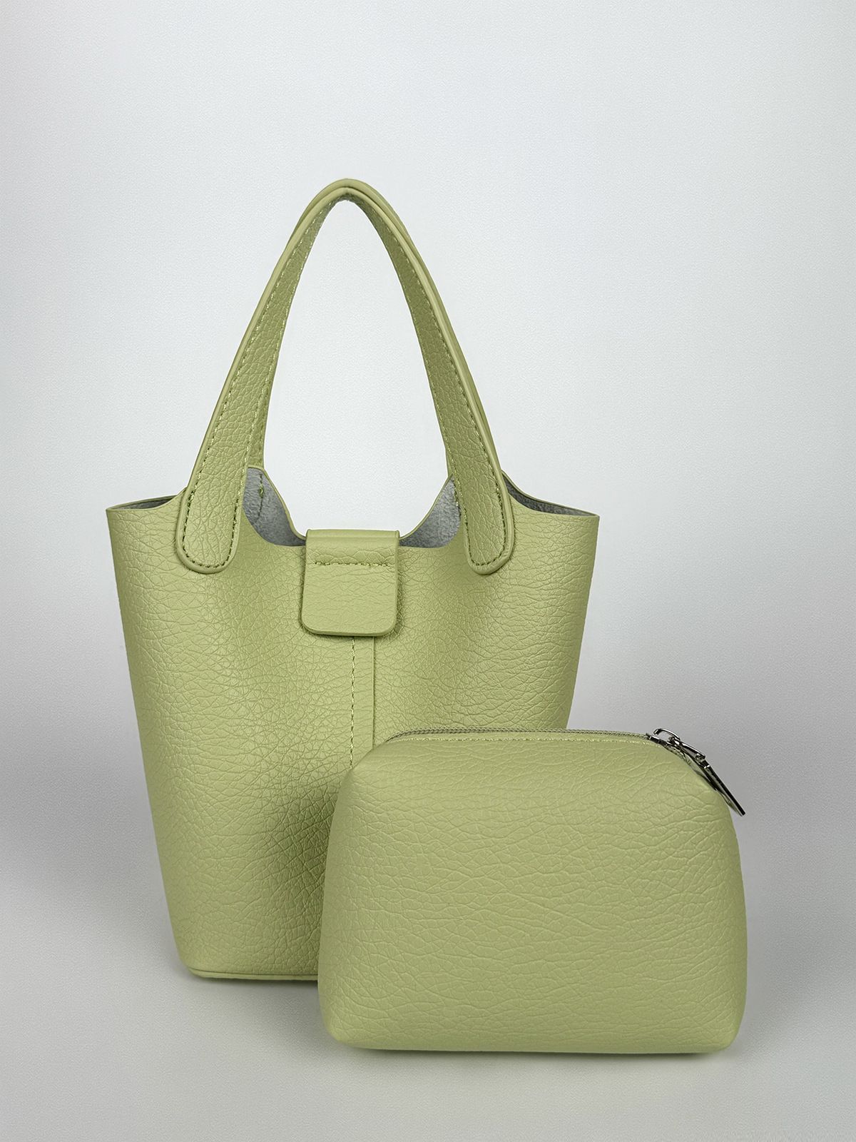 New handbag fashion solid color handbag Joker leisure bucket steamed stuffed bun mother bag is suitable for daily leisure commuting party.