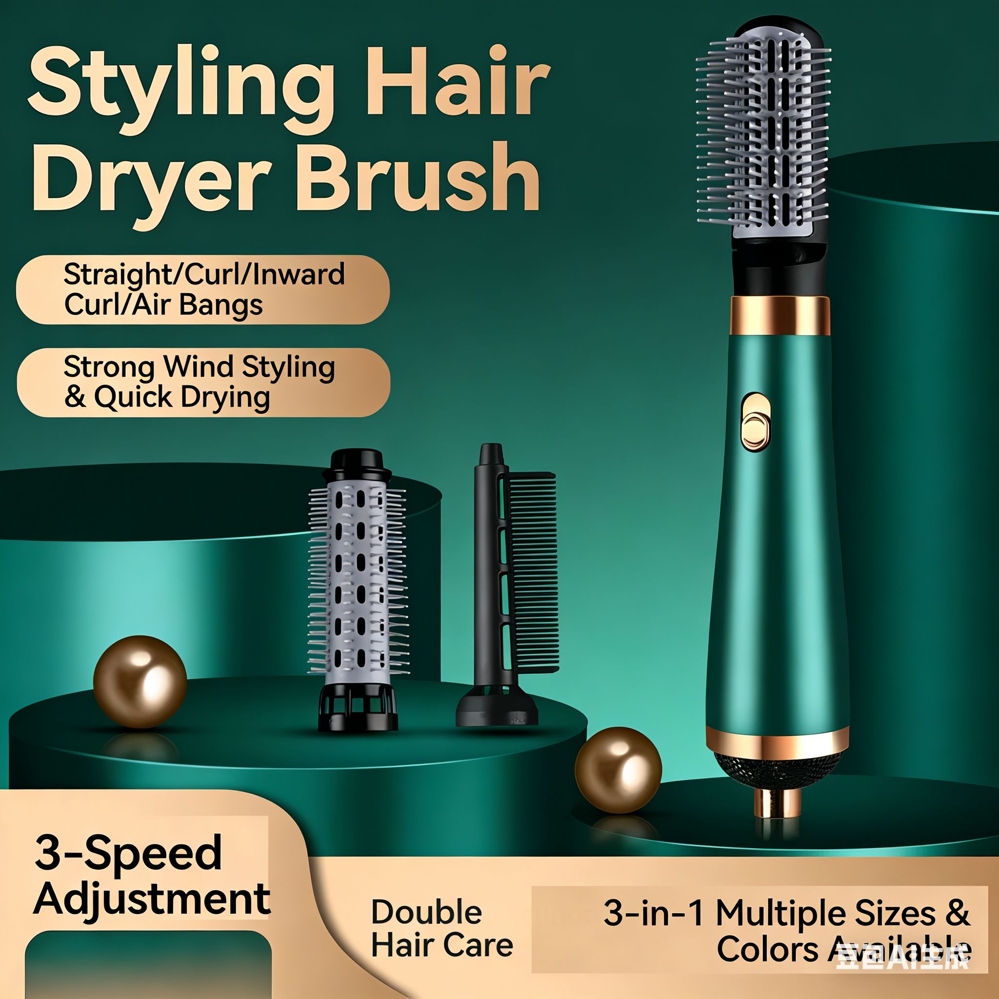 upgrades  3 in 1 Hair Dryer Comb One Step Hot Air Brush Negative Ion Hair Straightener Heating Comb Curler Hairdryer Hair Styler Tool