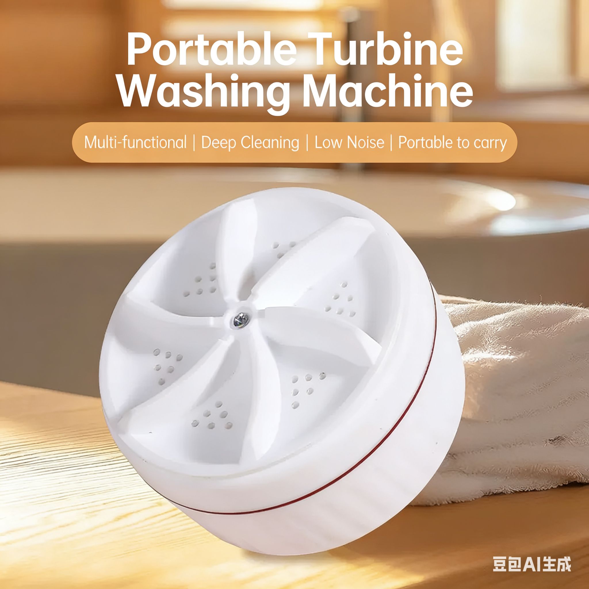 Portable Washing Machine,Mini Washing Machine with Suction Cups, 3 in 1 Bubble Cleaning USB Ultrasonic Powered Turbo Washing Machine & Sink Dishwasher for Camping, Travelling, Business Trip