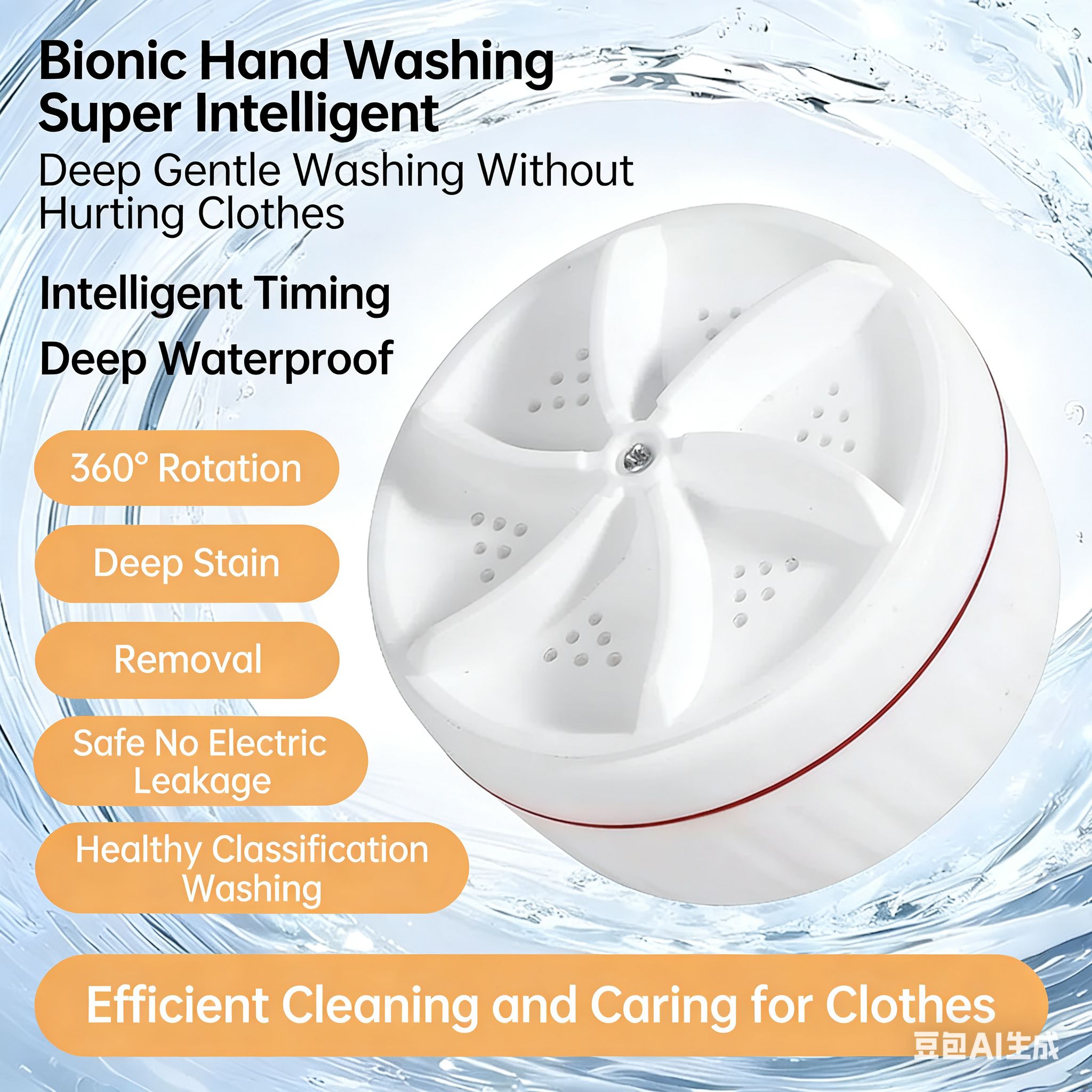 Portable Washing Machine,Mini Washing Machine with Suction Cups, 3 in 1 Bubble Cleaning USB Ultrasonic Powered Turbo Washing Machine & Sink Dishwasher for Camping, Travelling, Business Trip