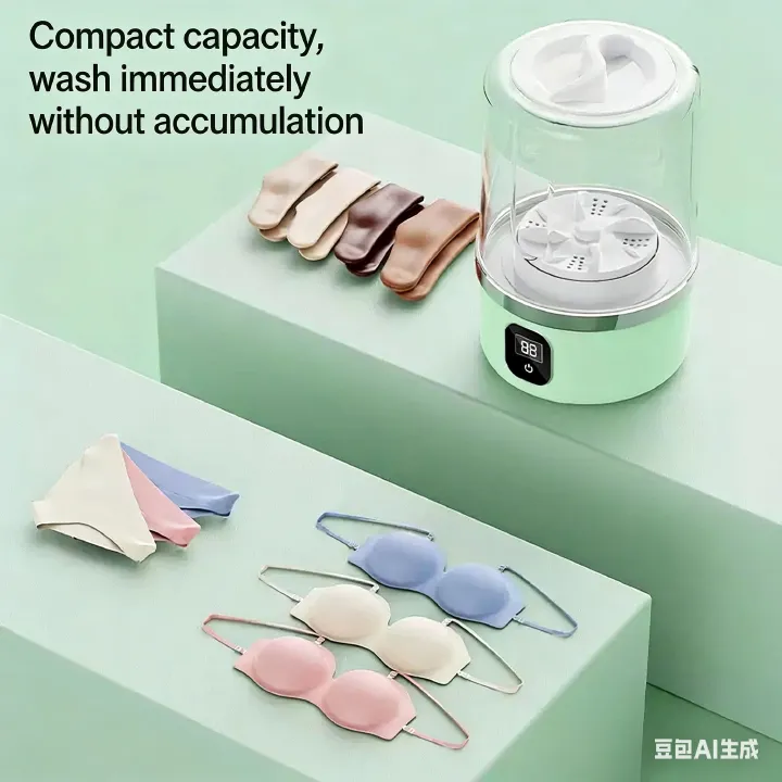 Portable Washing Machine, Underwear Washer, Small Washing Machines, Mini Washing Rechargeable Cordless Washing-Machine, Laundry Cup for Bra, Underwear, Socks (1 L capacity)