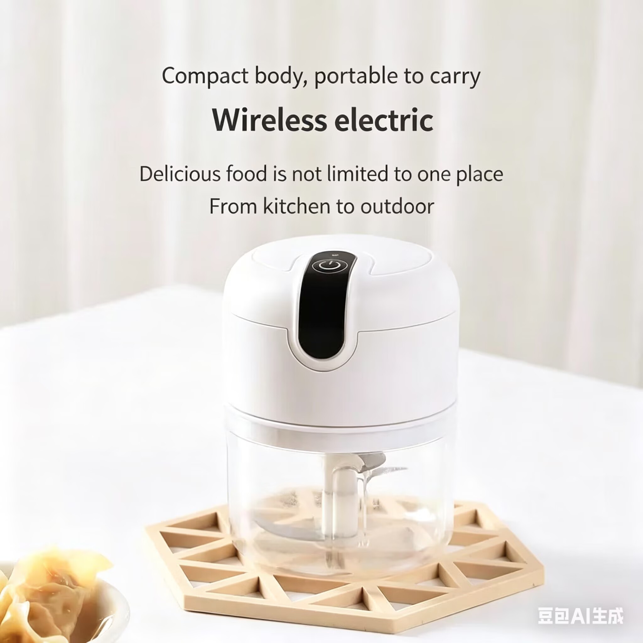 250ML Electric Garlic Chopper, Mini Portable Veggie Chopper, Garlic Grinder Masher Onion Chopper, Garlic Press,Blender to Vegetable, Wireless Food Processor for Ginger, Chili, Fruit, Meat, etc