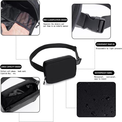 Belt bag Fanny pack crossbody bags Asjustable Strap Everywhere Belt Bag, for Women and Men