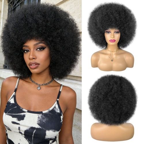 Afro Curly Wigs for Women Glueless Wear and Soft Afro Wigs Large Bouncy and Soft Natural Looking Full Wigs for Daily Party Cosplay