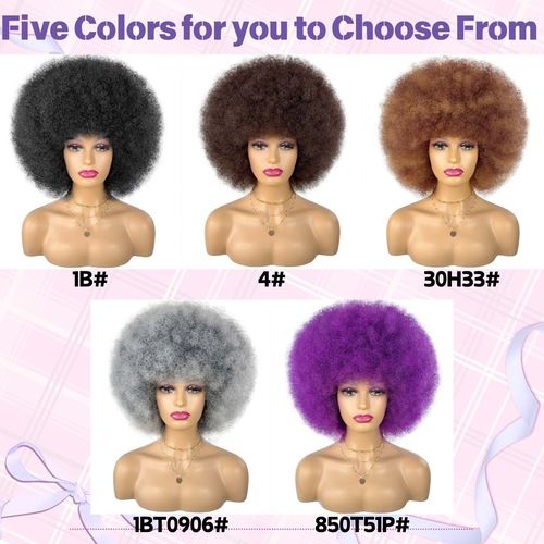 Afro Curly Wigs for Women Glueless Wear and Soft Afro Wigs Large Bouncy and Soft Natural Looking Full Wigs for Daily Party Cosplay