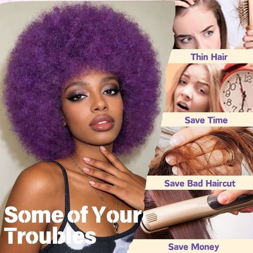 Afro Curly Wigs for Women Glueless Wear and Soft Afro Wigs Large Bouncy and Soft Natural Looking Full Wigs for Daily Party Cosplay