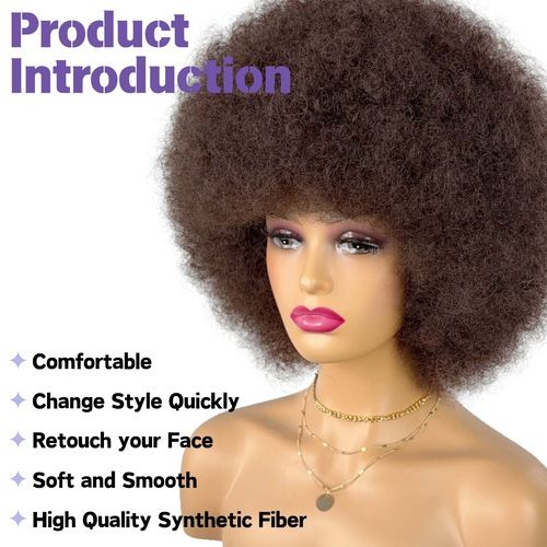 Afro Curly Wigs for Women Glueless Wear and Soft Afro Wigs Large Bouncy and Soft Natural Looking Full Wigs for Daily Party Cosplay