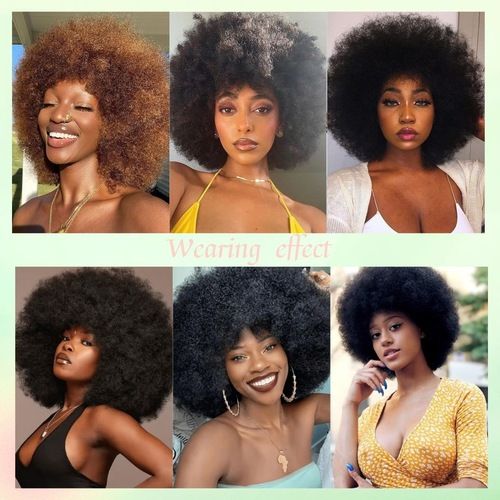 Afro Curly Wigs for Women Glueless Wear and Soft Afro Wigs Large Bouncy and Soft Natural Looking Full Wigs for Daily Party Cosplay