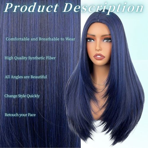 Long Straight Wigs for Women, Synthetic Straight Wig, Looking Natural Long Hair Wigs