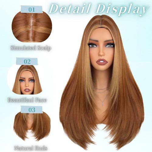 Long Straight Wigs for Women, Synthetic Straight Wig, Looking Natural Long Hair Wigs