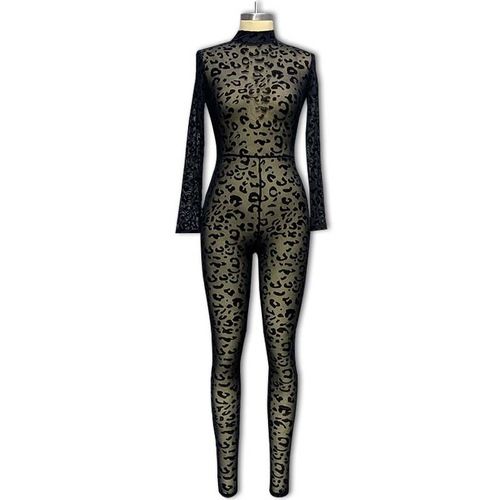Womens Sexy Club Outfit Leopard Print Jumpsuit for Women Bodycon Cheetah Romper Y2K Birthday Party Night Out Streetwear