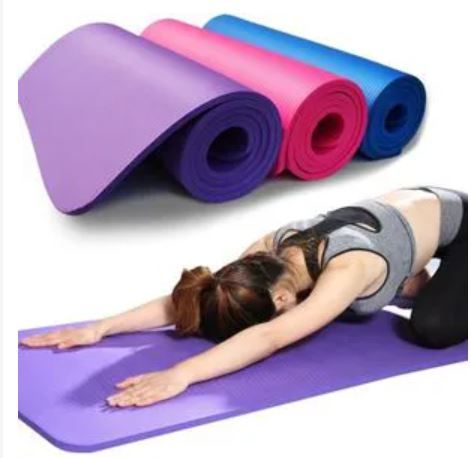 Non-Slip Yoga Mat [Fitness Mat/ Workout Mat] Thick Exercise Mat for Home Workout, Gym, Pilates & Stretching, Lightweight Durable Training Mat with Carry Strap 10mm
